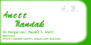 anett mandak business card